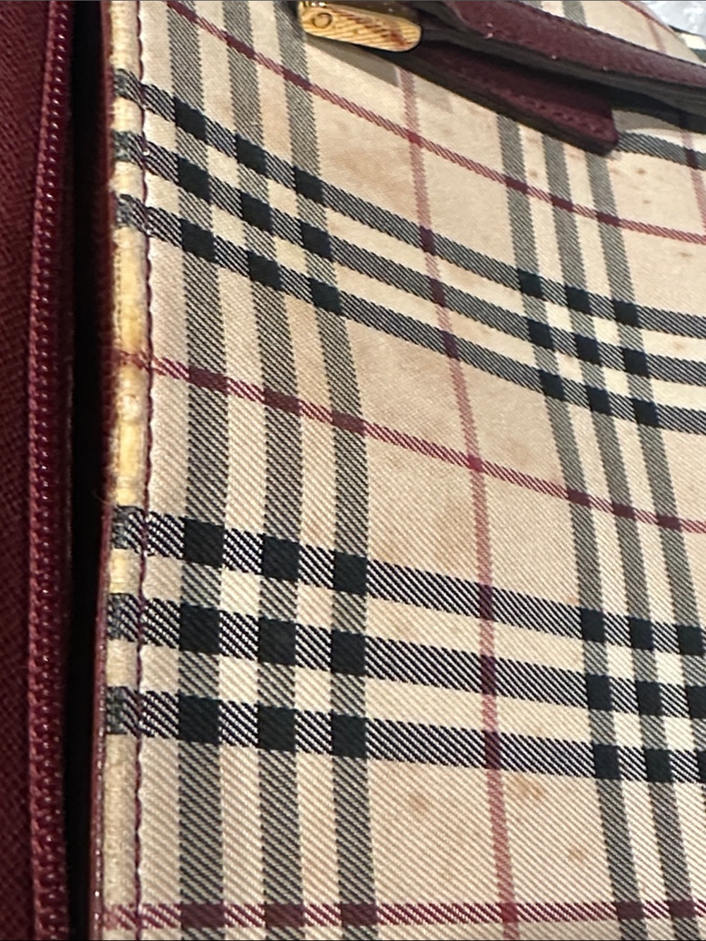 Vintage BURBERRY Nova Check Zip-Top Bucket Tote | HAS WEAR - SALE OFFER❣️ - Picture 8 of 15